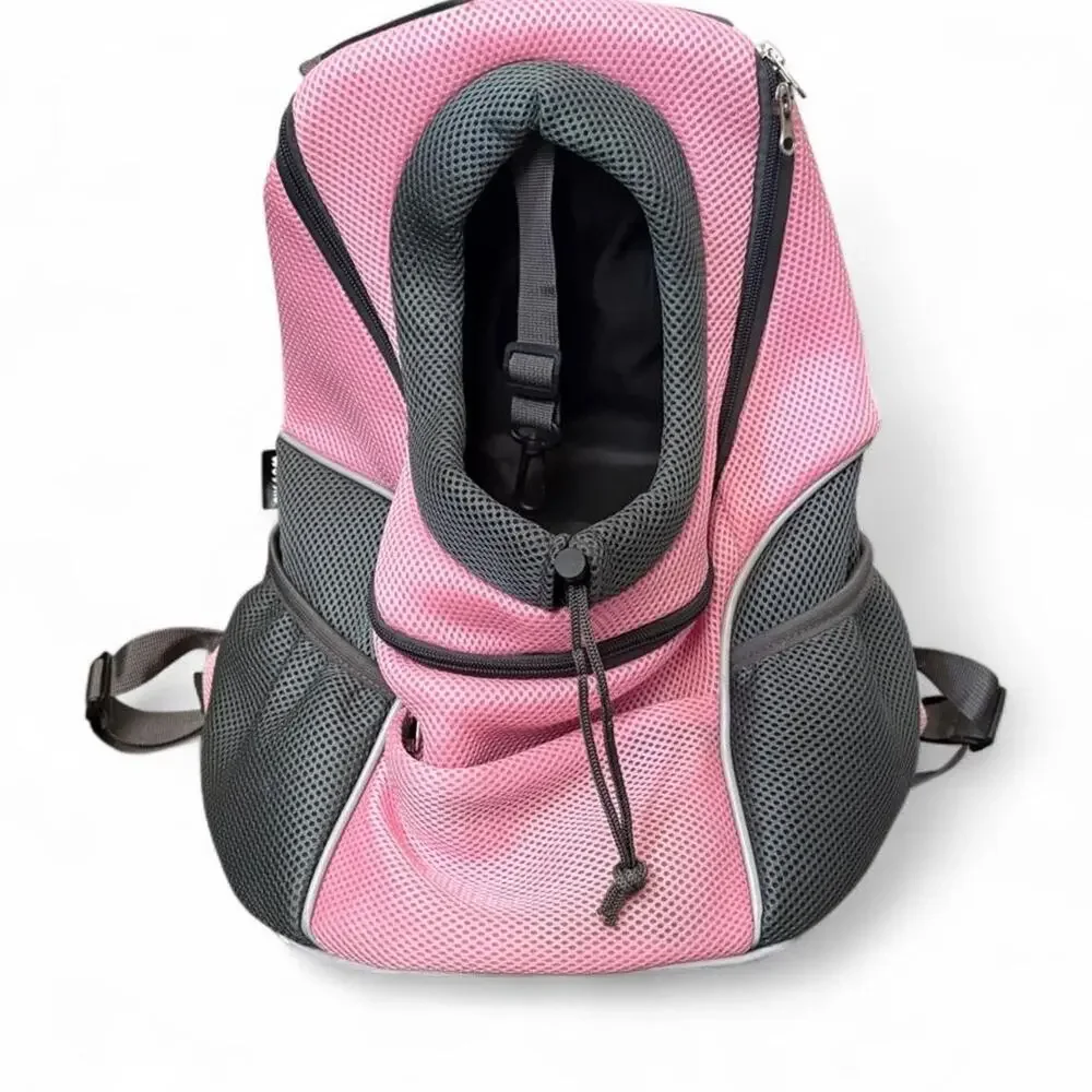 Pink and Gray Dog Back/frontpack for 5-9 lb